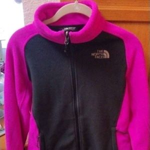 The North Face coat black and hot pink